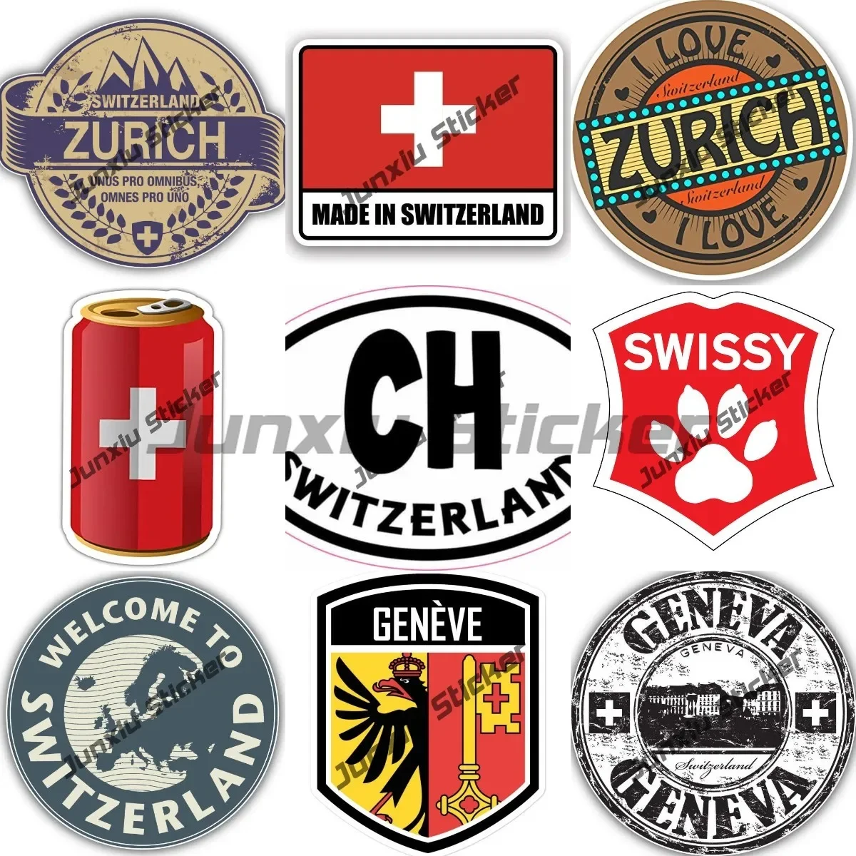 Car Accessories Zurich - Pegatina Circular de Sello con Emblema