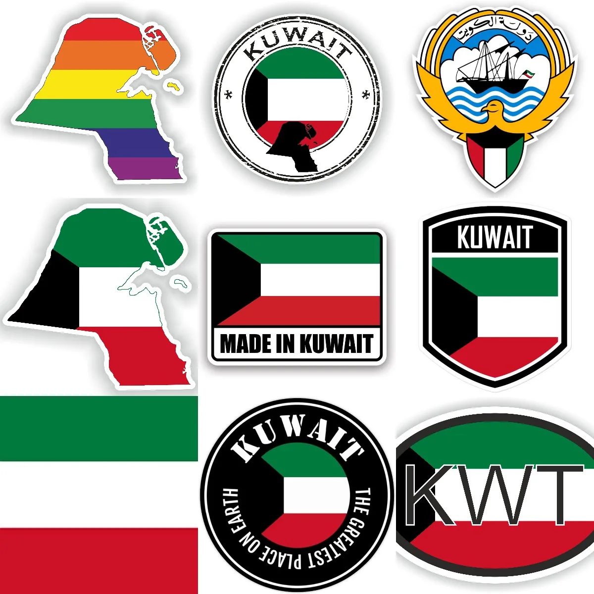 Car Accessories Kuwait - KWT Kuwait bandera mapa emblema nacional